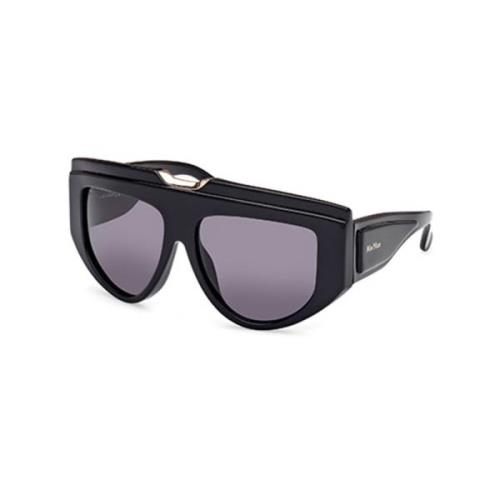 Stijlvolle zonnebril in zwart en grijs Max Mara , Black , Dames