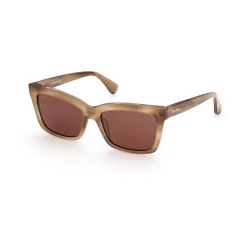 Logo4 Zonnebril Bruin Gouden Frame Max Mara , Brown , Dames