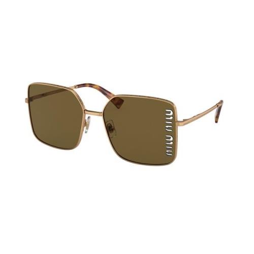 Gouden Bruine Zonnebril MU 51Ys Miu Miu , Yellow , Dames