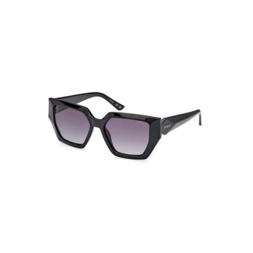 Stijlvolle zwarte zonnebril met grijze lens Guess , Black , Dames