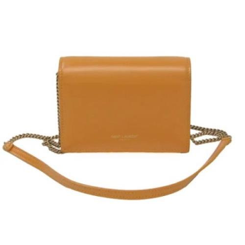 Pre-owned Leather wallets Yves Saint Laurent Vintage , Orange , Dames