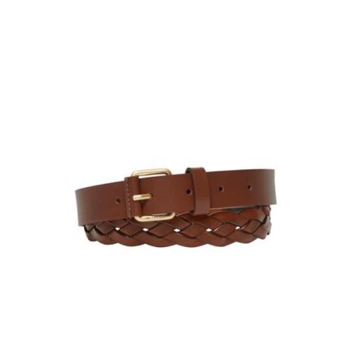 Bruin Gevlochten Leren Riem met Gesp Max Mara Weekend , Brown , Dames