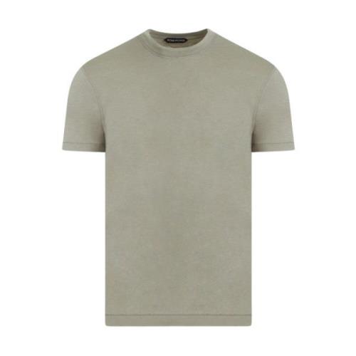 Neutrale Viscose Katoenen T-Shirt Tom Ford , Beige , Heren