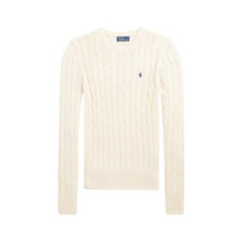 Pima Katoen Ronde Hals Trui Polo Ralph Lauren , White , Dames