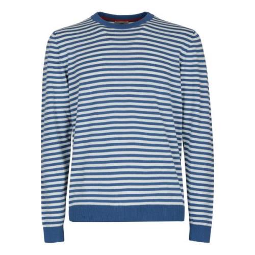 Gestreepte Crew-Neck Pullover in Lichtblauw Gallo , Multicolor , Heren