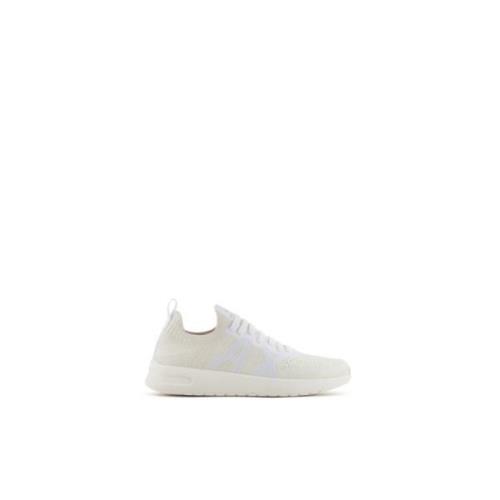 Witte Sneakers Fris Stretchy Stijl Armani Exchange , White , Heren