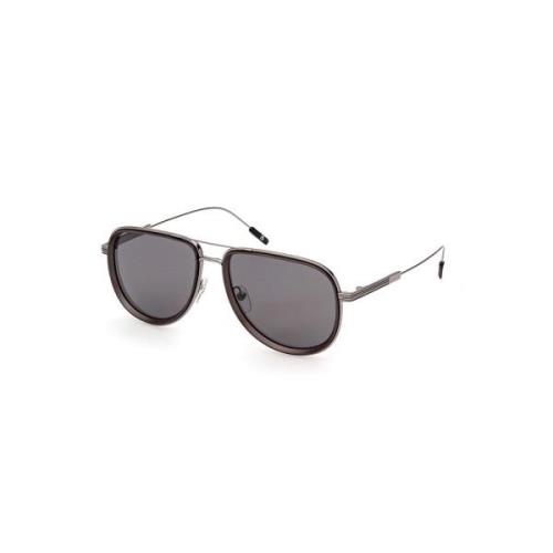 Ez0218-08A Antracietgrijze Zonnebril Ermenegildo Zegna , Gray , Heren