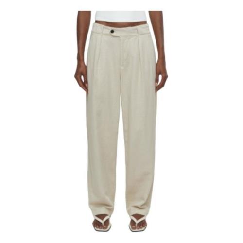 Relaxed Fit Beige Broek Rechte pijp Closed , Beige , Dames