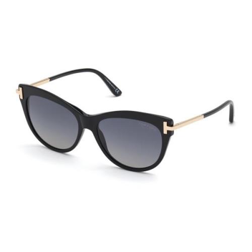 Kira Zonnebril Rook Gepolariseerd Gouden Frame Tom Ford , Black , Dame...