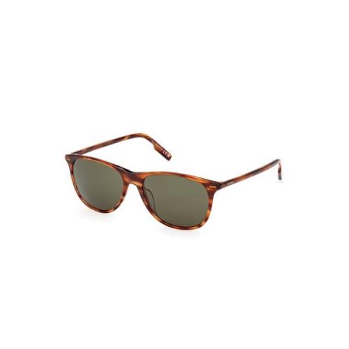 Ez0217-56N Zonnebril Groen Havana Stijl Ermenegildo Zegna , Brown , He...