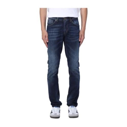 Donkerblauwe Denim Jeans Dondup , Blue , Heren