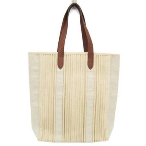 Pre-owned Leather totes Hermès Vintage , Beige , Dames