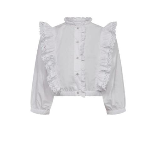 Lacey Frill Shirt Blouse Co'Couture , White , Dames