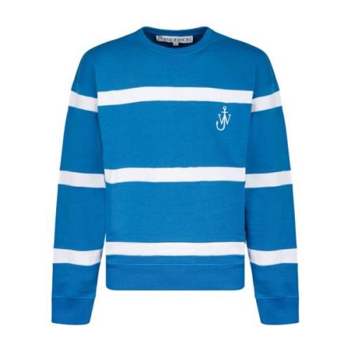 Blauw Gestreepte Sweatshirt JW Anderson , Blue , Heren