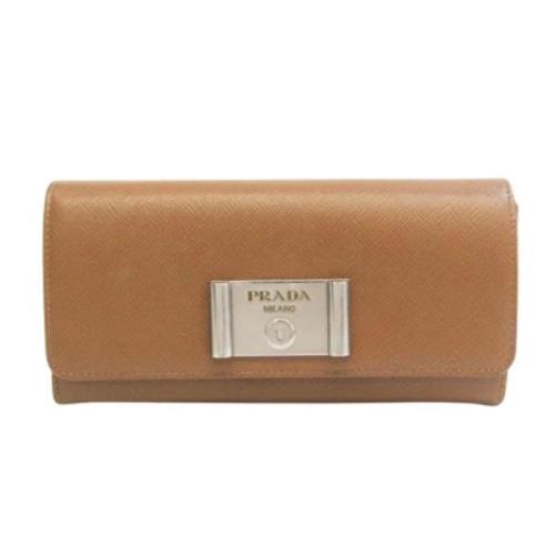 Pre-owned Leather wallets Prada Vintage , Brown , Dames