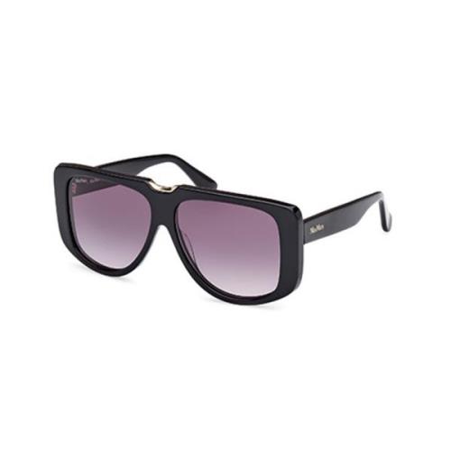 Stijlvolle zonnebril in zwart en grijs Max Mara , Black , Dames