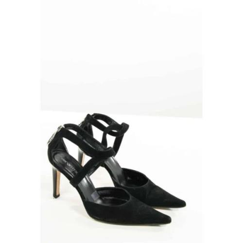 Pre-owned Suede heels Sergio Rossi Pre-owned , Black , Dames