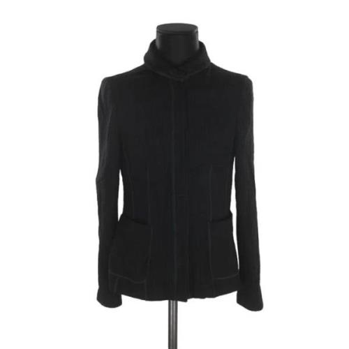 Tweedehands Wol Buitenkleding Armani Pre-owned , Black , Dames