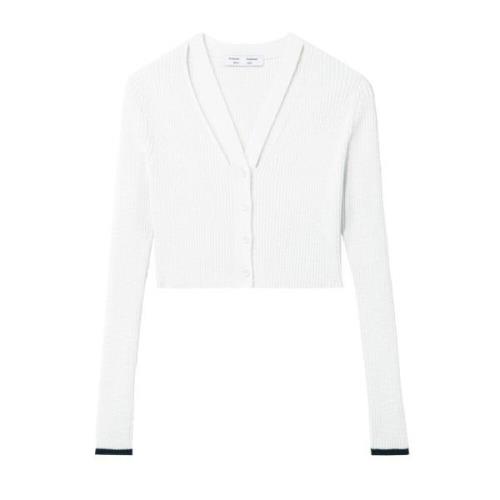 Stijlvolle V-Hals Crop Cardigan Proenza Schouler , White , Dames