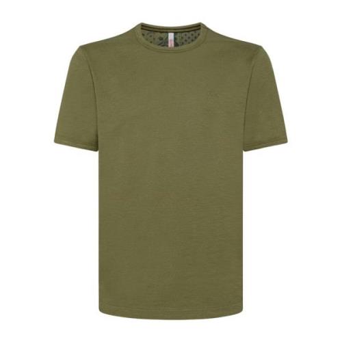 Stijlvolle Heren T-Shirt met Knopen Sun68 , Green , Heren
