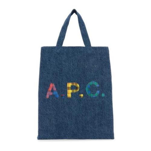 Stijlvolle Denim Mini Shopping Tas A.p.c. , Blue , Dames