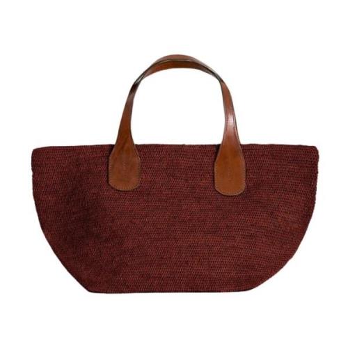 Handgemaakte Raffia Mand Tas Tokyo II Ibeliv , Brown , Dames