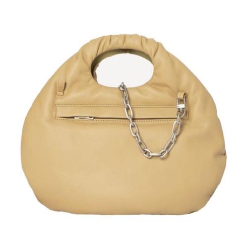 Unieke Egg Bag met Afneembare Ketting LOW Classic , Beige , Dames