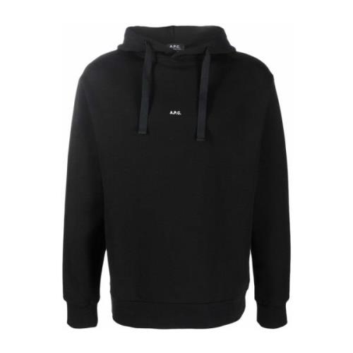 Zwarte Larry Sweatshirt met Logo A.p.c. , Black , Heren