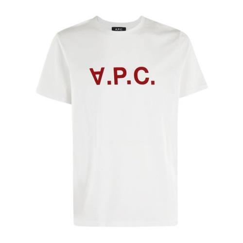 Casual Katoenen T-shirt A.p.c. , White , Heren