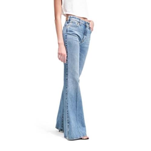 Vintage High Rise Flared Jeans Cycle , Blue , Dames