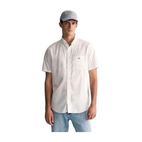 Klassieke Gestreepte Regular Fit Overhemd Gant , White , Heren