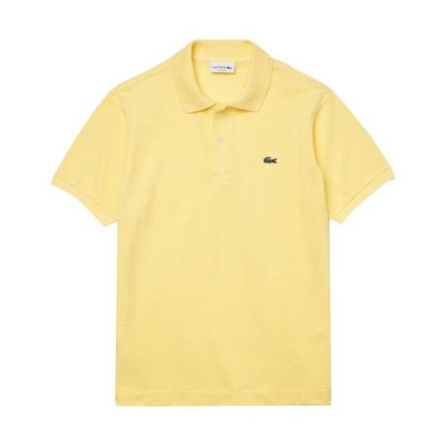 Gele Polo Shirt Geribbelde Kraag Lacoste , Yellow , Heren