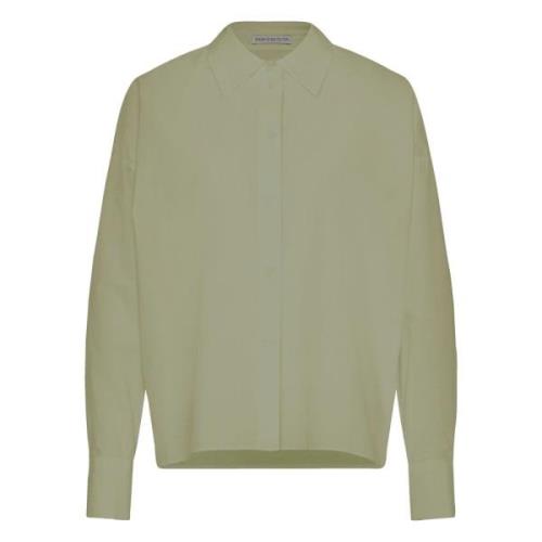 Groene Blouse met Box Cut Drykorn , Green , Dames