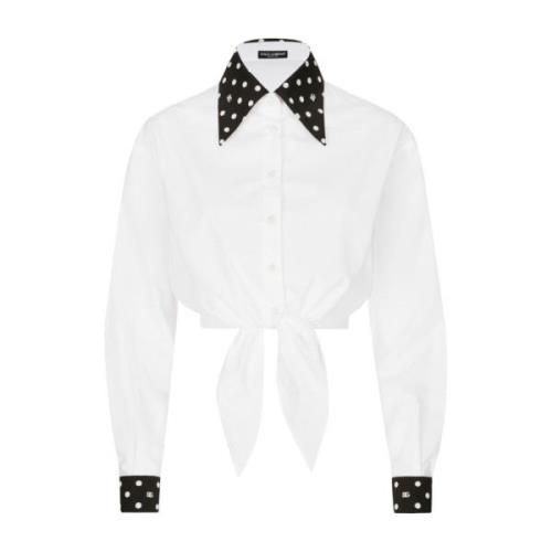Polka Dot Poplin Shirt Dolce & Gabbana , White , Dames