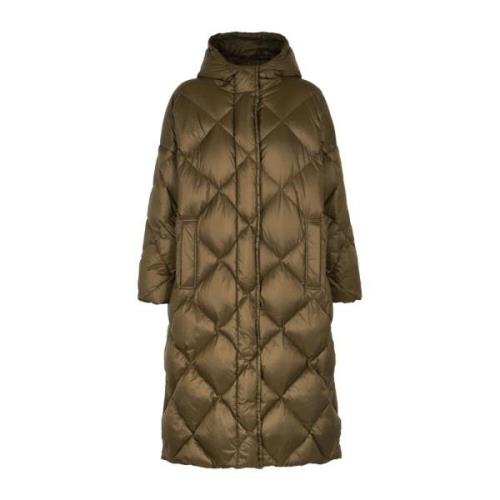 Diamant Gewatteerde Hooded Winterjas Stand Studio , Green , Dames