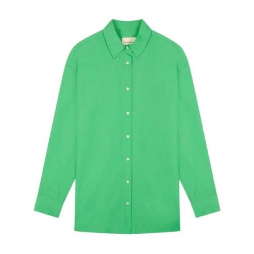 Kleurrijke Katoen-Poplin Oversized Shirt Loulou Studio , Green , Dames