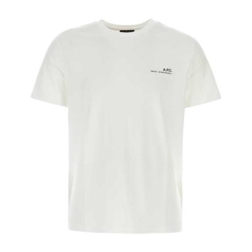 Klassiek Wit Katoenen T-Shirt A.p.c. , White , Heren