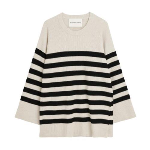 Oversize Wide-Sleeve Merino Wool Sweater By Herenne Birger , White , D...