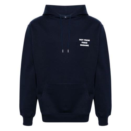 Zwarte Slogan Hoodie Sweater Drole de Monsieur , Black , Heren