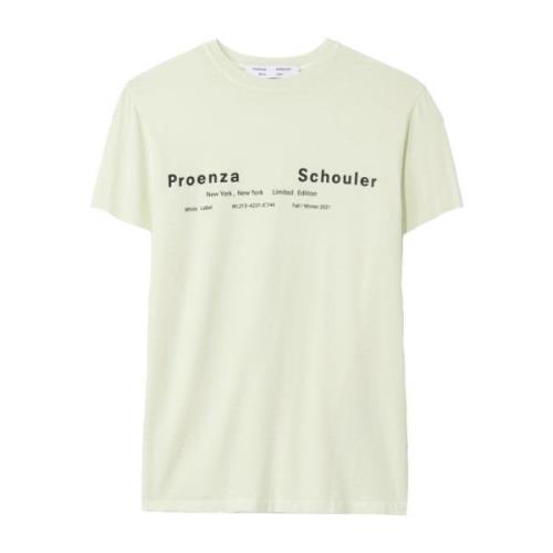 Logo-Bedrukt Katoenen T-Shirt Proenza Schouler , Yellow , Dames