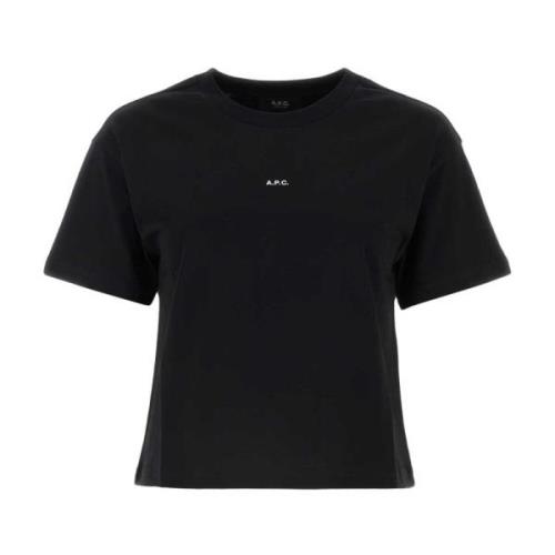 Klassiek Zwart Katoenen T-Shirt A.p.c. , Black , Dames