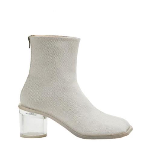 Transparante-Hak Leren Enkellaarzen MM6 Maison Margiela , Beige , Dame...