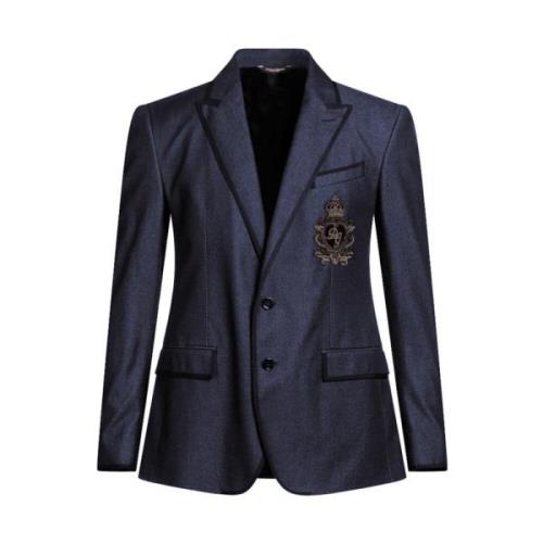 Klassieke Denim Blazer Jas Dolce & Gabbana , Blue , Heren