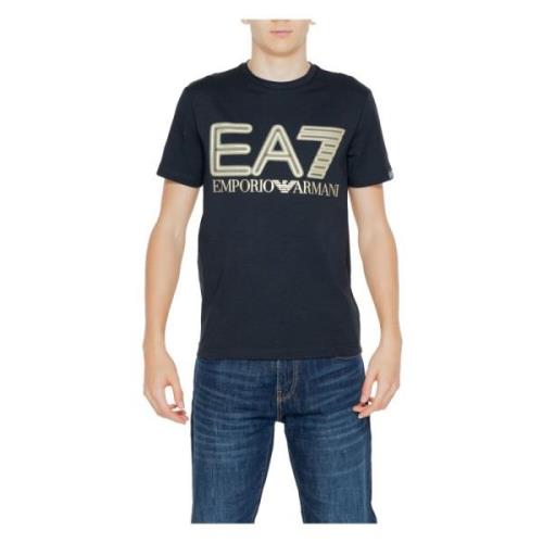 Zwart Bedrukt Heren T-shirt Lente/Zomer Emporio Armani EA7 , Black , H...