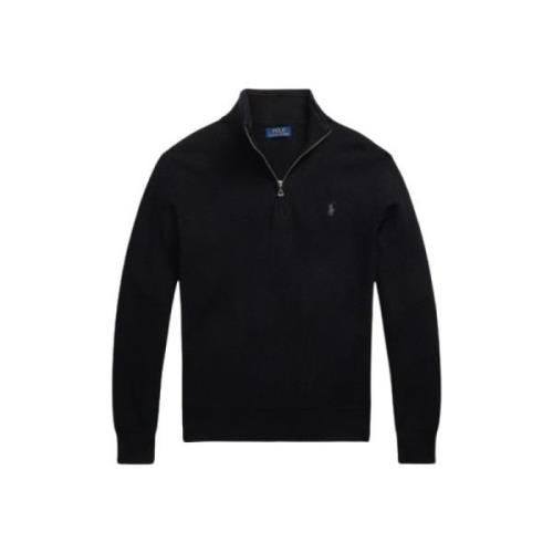 Honingraat Half-Zip Katoenen Trui Polo Ralph Lauren , Black , Heren