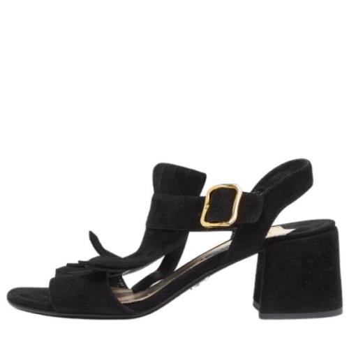 Pre-owned Suede sandals Prada Vintage , Black , Dames