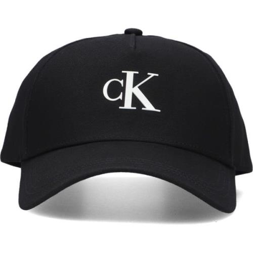 Zwarte Archive Cap met Wit Label Calvin Klein , Black , Heren