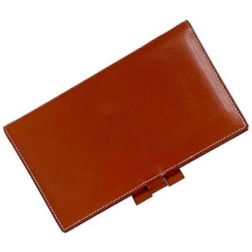 Pre-owned Leather wallets Hermès Vintage , Brown , Dames