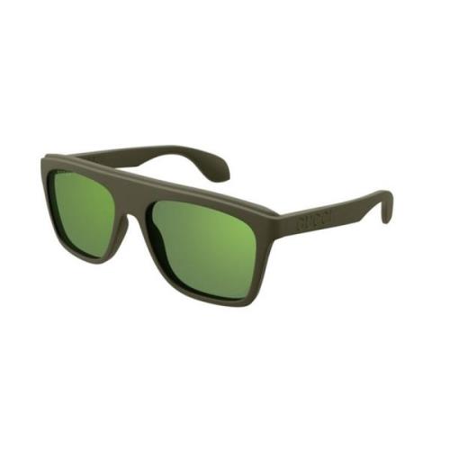 Groene Vierkante Zonnebril Gg1570S 005 Gucci , Green , Heren