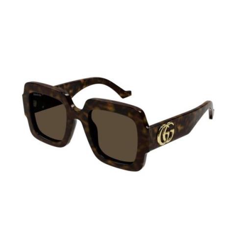 Stijlvolle zonnebril met bruine lenzen Gucci , Brown , Dames